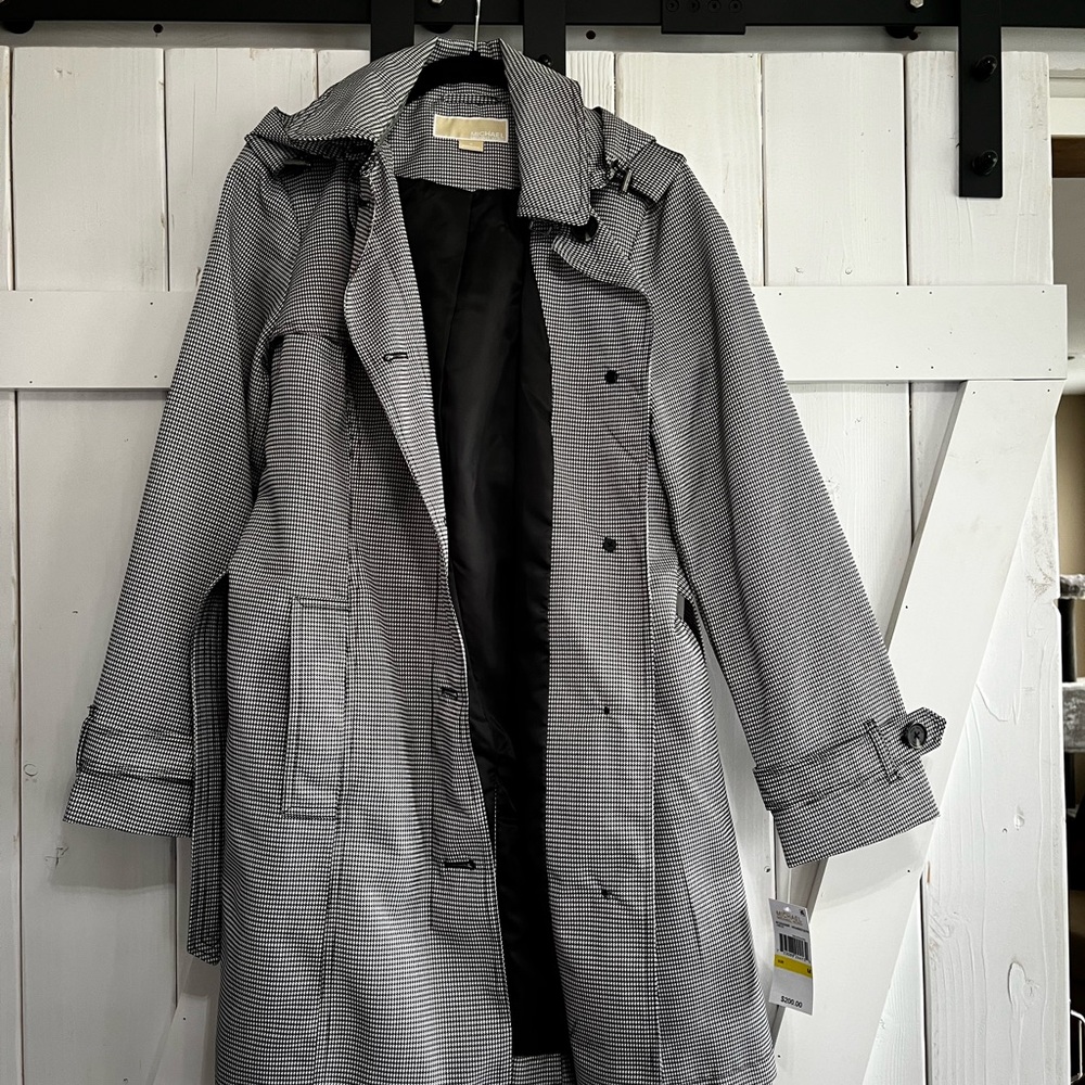 Michael Kors Houndstooth Trench Coat